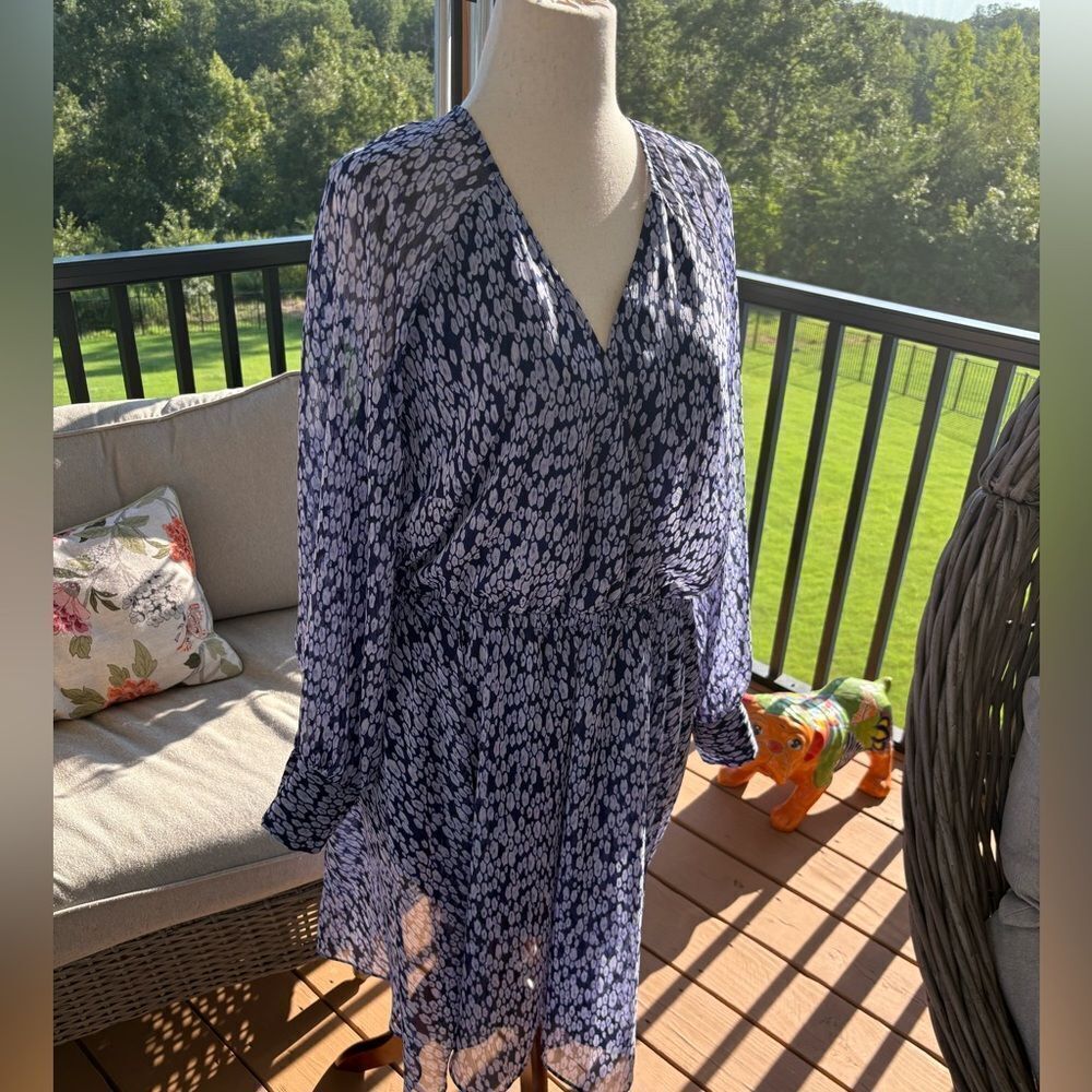 INC International Concepts Navy and White Floral Dress